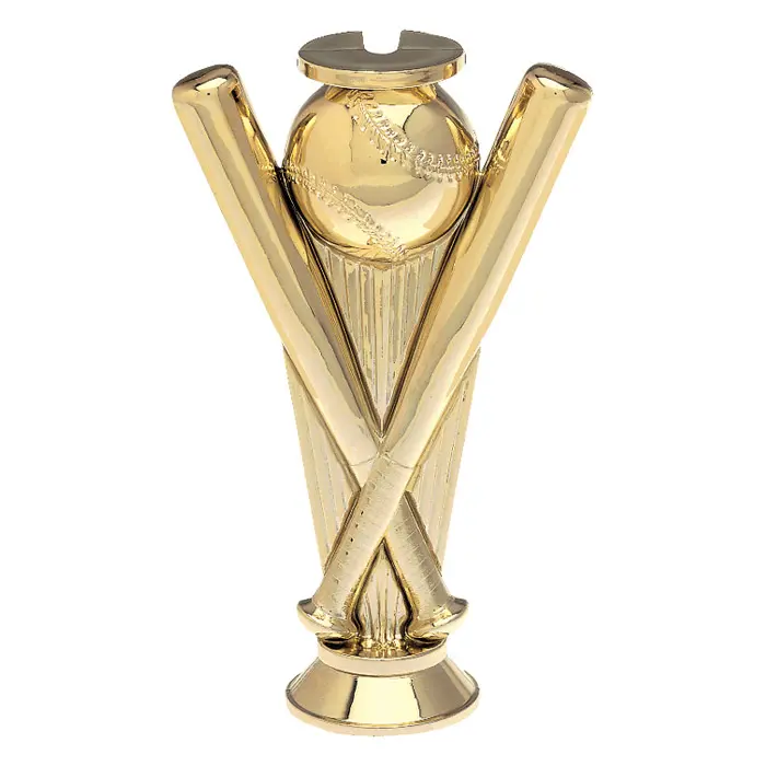 6021-G Crossed Bat Riser, Gold - 7"