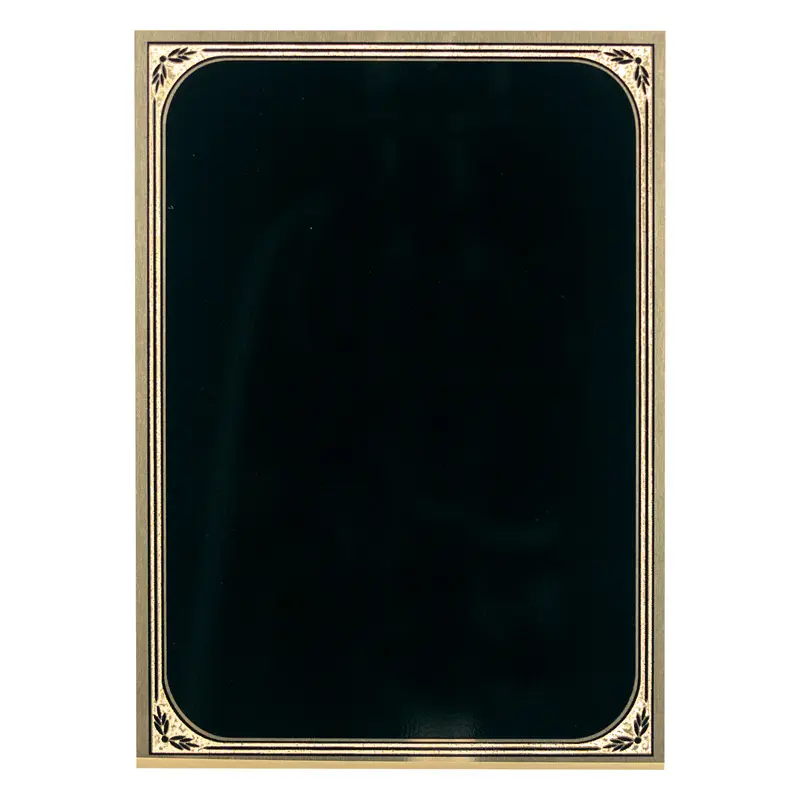 VE-57BK VE Series Brass Plated Plaque Plate, Black - 5" x 7" 