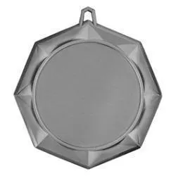 43273-S Octagon Medal, 2" Holder, Silver - 3"
